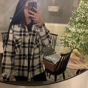 Black & white shacket